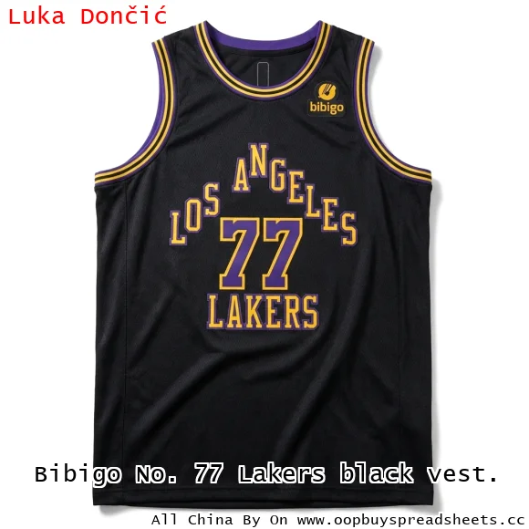 Bibigo No. 77 Lakers black vest.