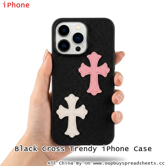 Black Cross Trendy iPhone Case