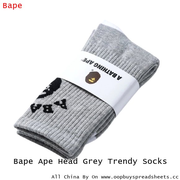 Bape Ape Head Grey Trendy Socks