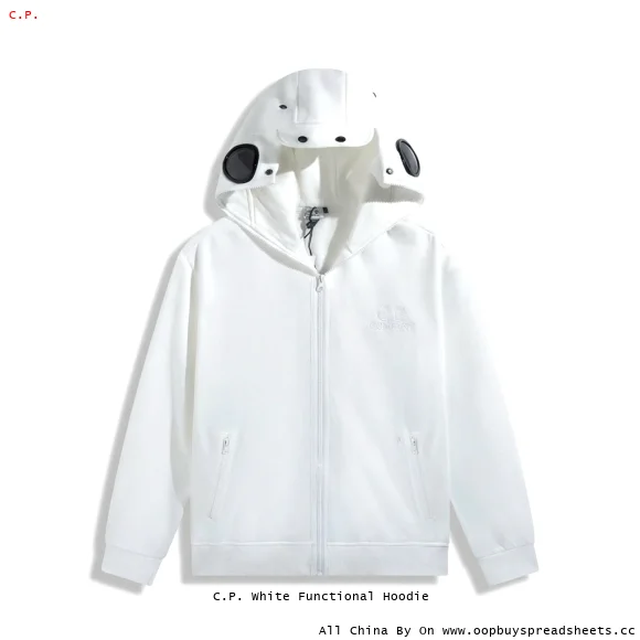 C.P. White Functional Hoodie
