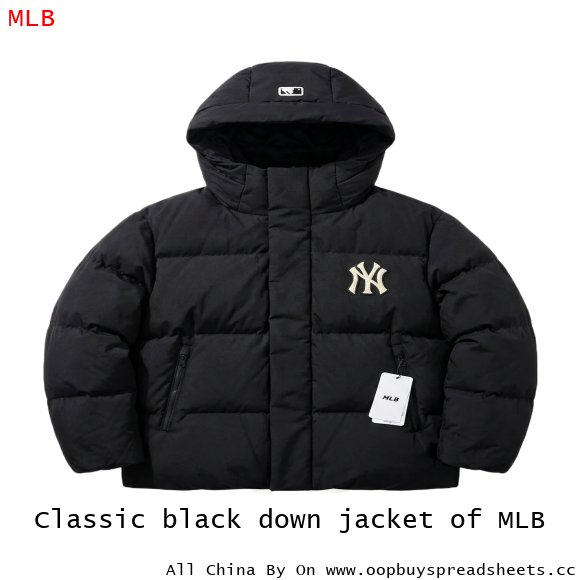 Classic black down jacket of MLB
