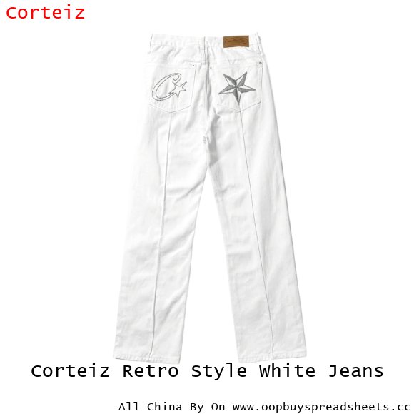 Corteiz Retro Style White Jeans