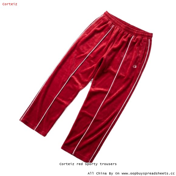 Corteiz red sporty trousers