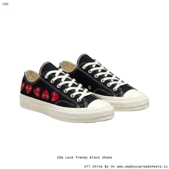CDG Love Trendy Black Shoes