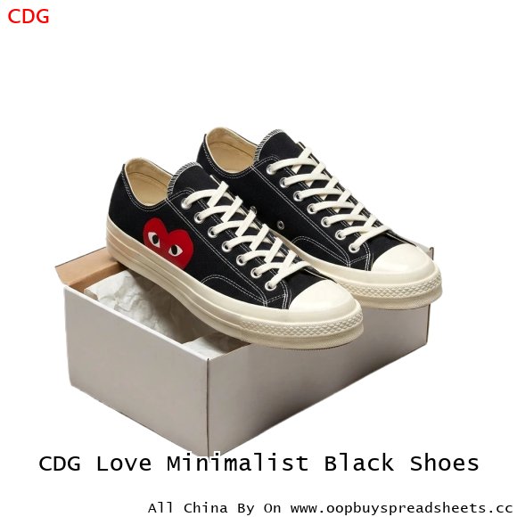CDG Love Minimalist Black Shoes