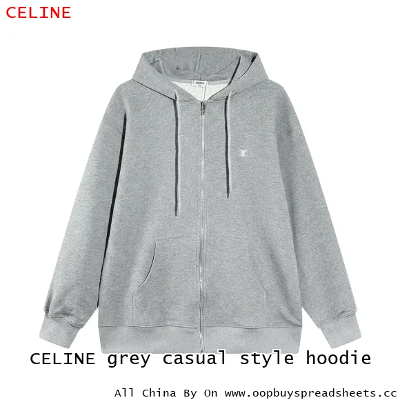 CELINE grey casual style hoodie