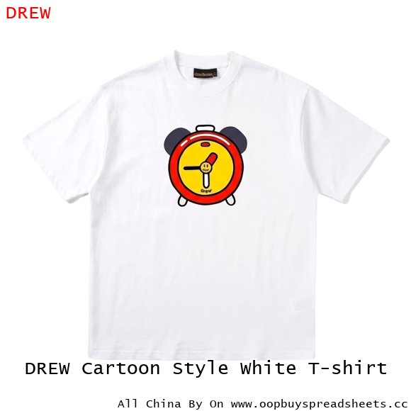 DREW Cartoon Style White T-shirt