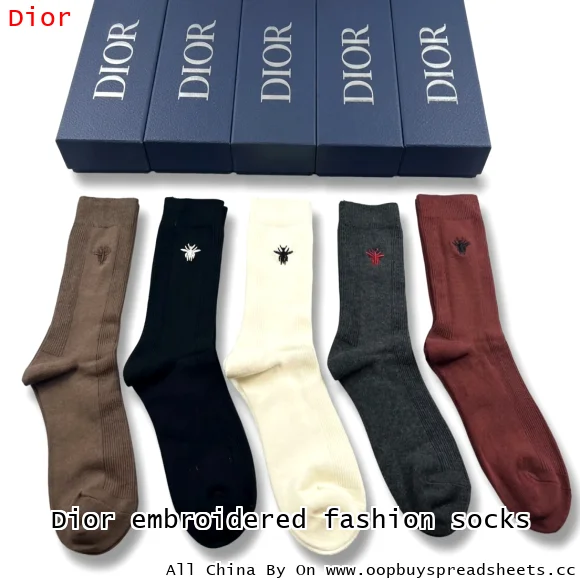 Dior embroidered fashion socks