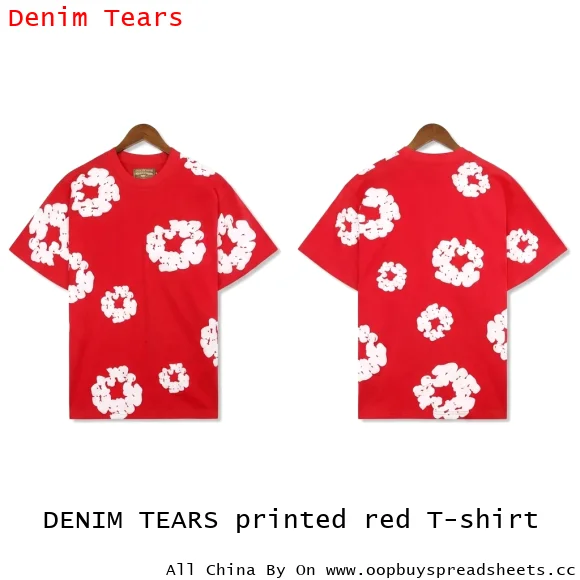 DENIM TEARS printed red T-shirt