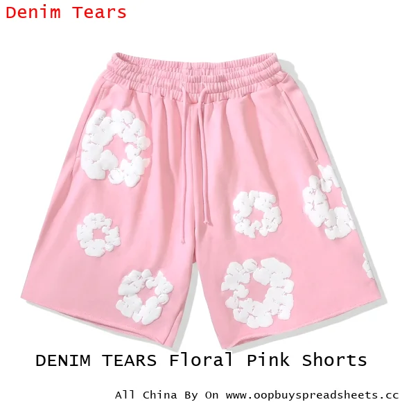 DENIM TEARS Floral Pink Shorts