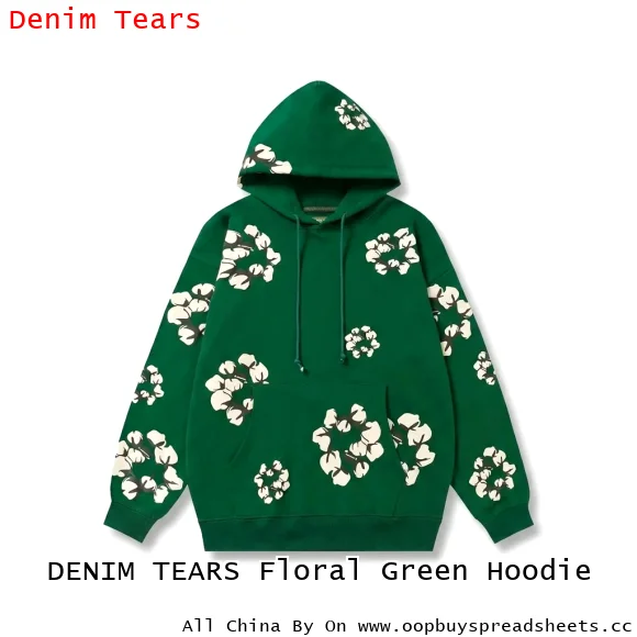 DENIM TEARS Floral Green Hoodie