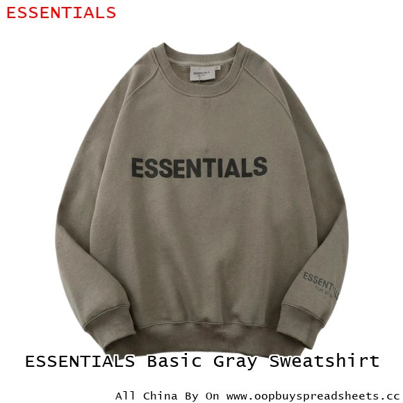 ESSENTIALS Basic Gray Sweatshirt