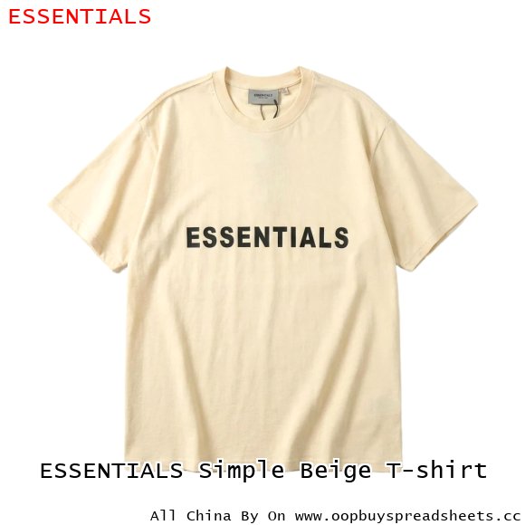 ESSENTIALS Simple Beige T-shirt