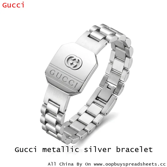 Gucci metallic silver bracelet