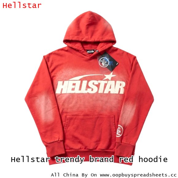Hellstar trendy brand red hoodie
