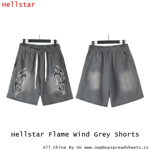 Hellstar Flame Wind Grey Shorts
