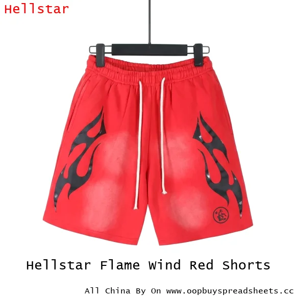 Hellstar Flame Wind Red Shorts