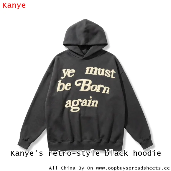 Kanye's retro-style black hoodie