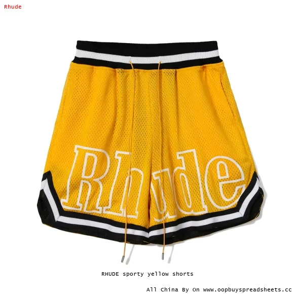 RHUDE sporty yellow shorts