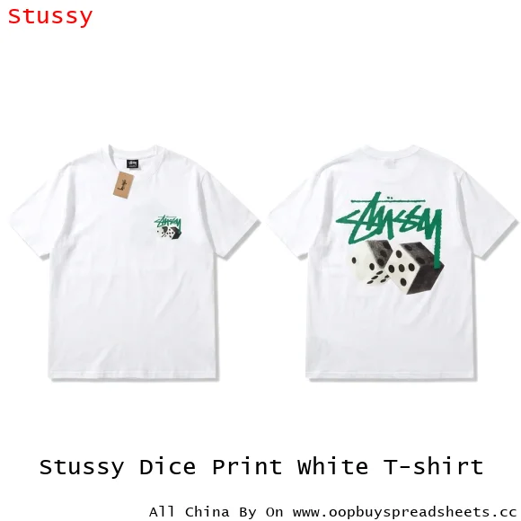 Stussy Dice Print White T-shirt