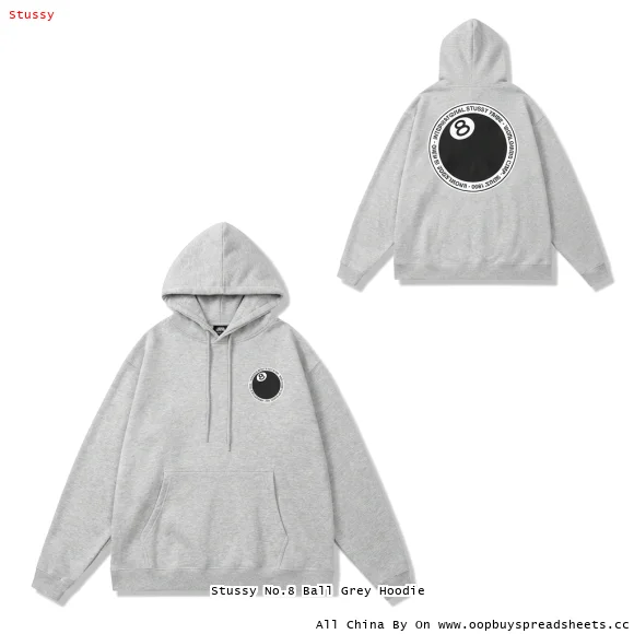 Stussy No.8 Ball Grey Hoodie