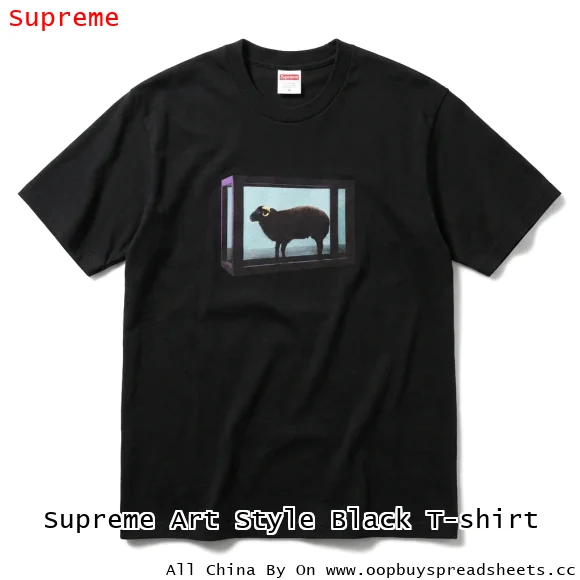 Supreme Art Style Black T-shirt