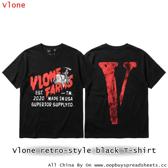 Vlone retro-style black T-shirt