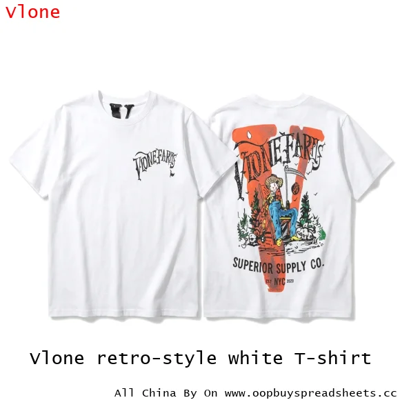 Vlone retro-style white T-shirt