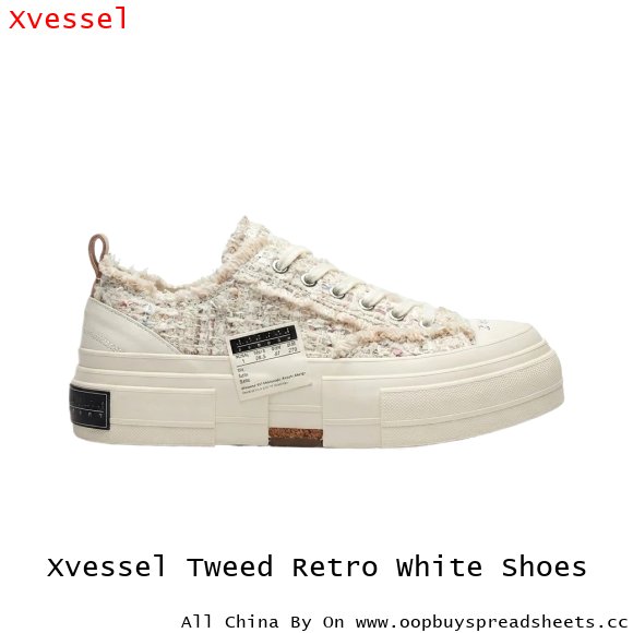 Xvessel Tweed Retro White Shoes