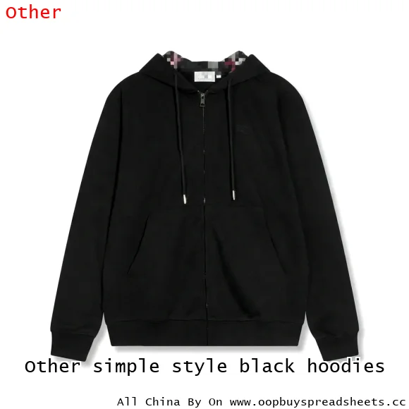 Other simple style black hoodies