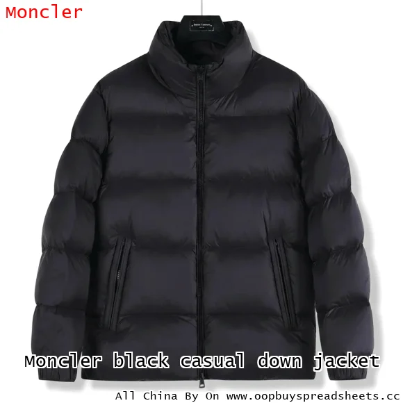 Moncler black casual down jacket