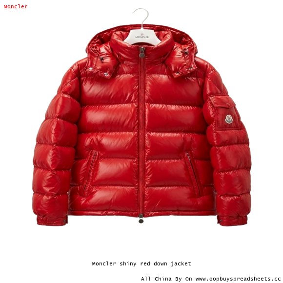 Moncler shiny red down jacket