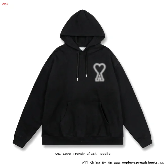 AMI Love Trendy Black Hoodie