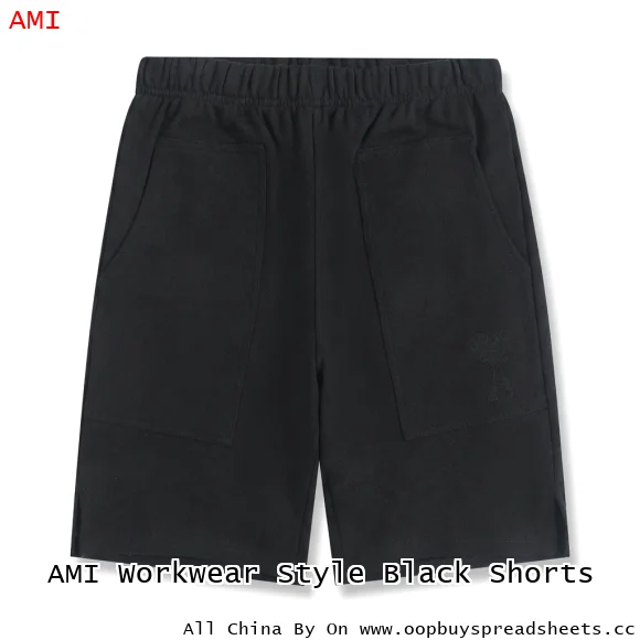 AMI Workwear Style Black Shorts