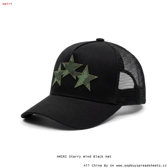 AMIRI Starry Wind Black Hat