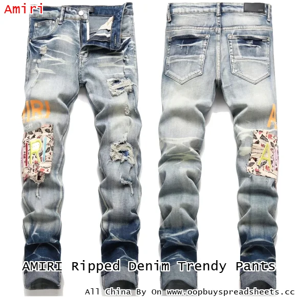 AMIRI Ripped Denim Trendy Pants