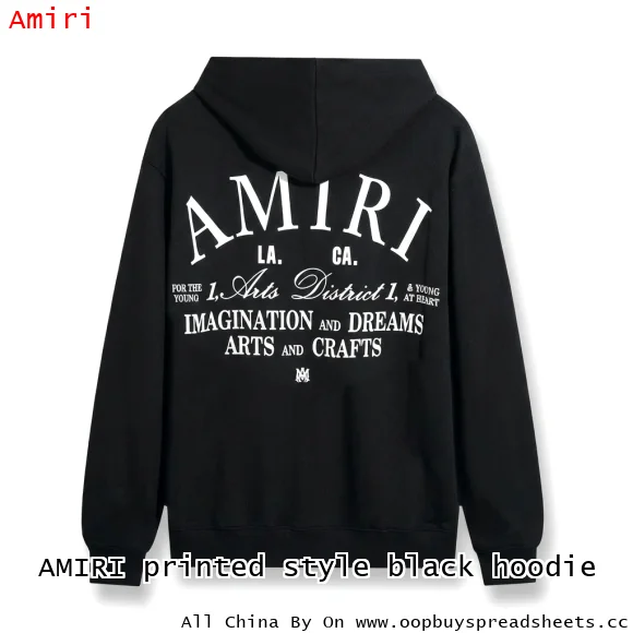 AMIRI printed style black hoodie