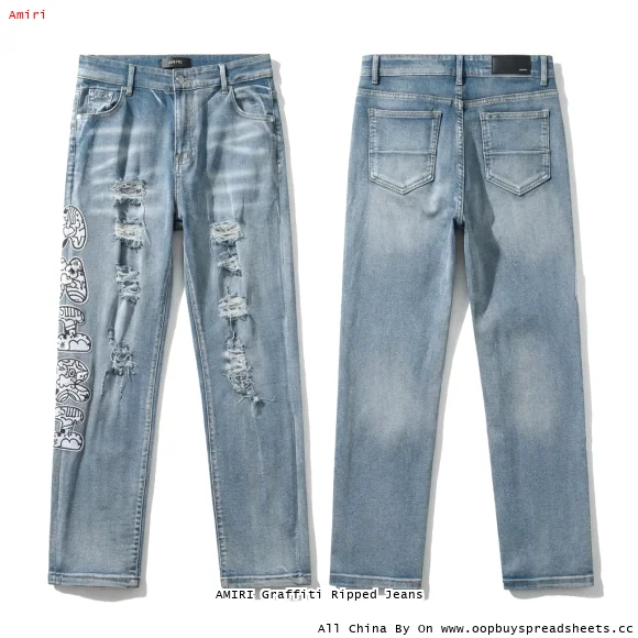 AMIRI Graffiti Ripped Jeans