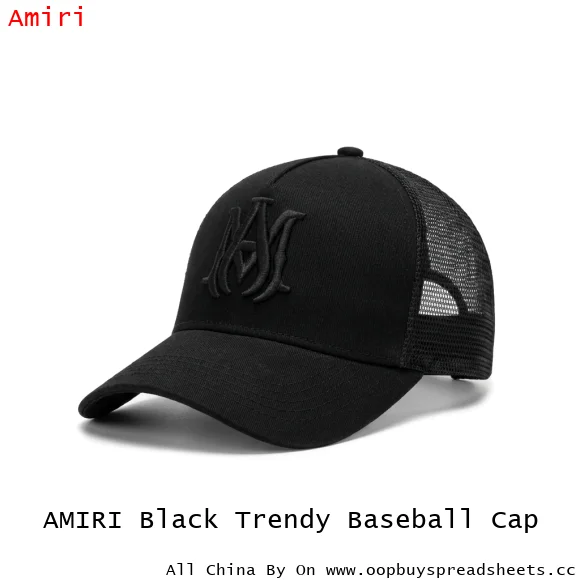 AMIRI Black Trendy Baseball Cap