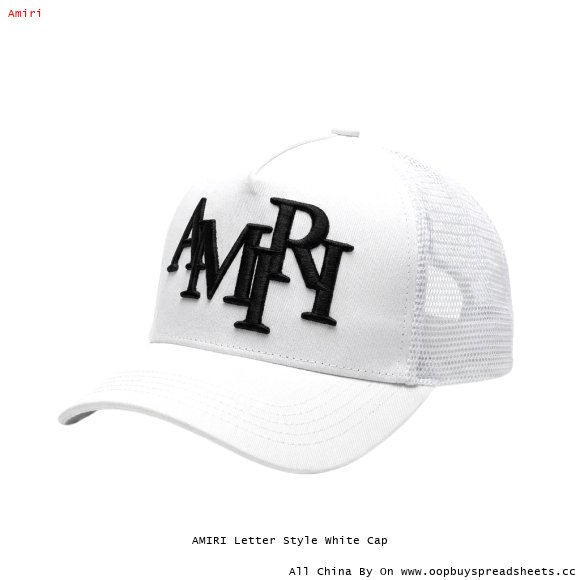 AMIRI Letter Style White Cap