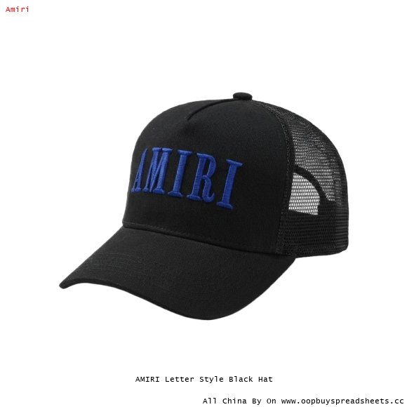 AMIRI Letter Style Black Hat