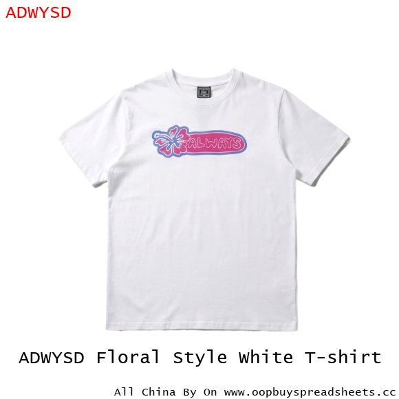 ADWYSD Floral Style White T-shirt