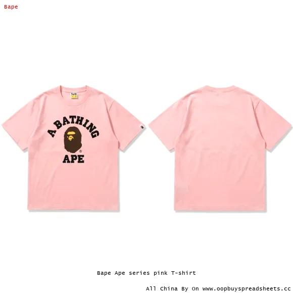 Bape Ape series pink T-shirt