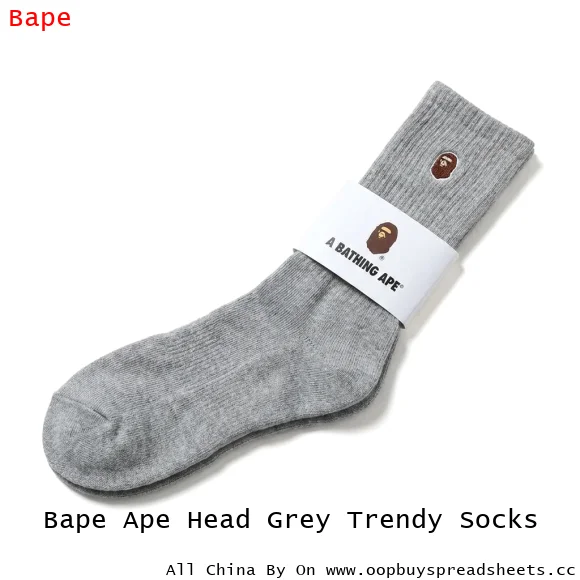 Bape Ape Head Grey Trendy Socks