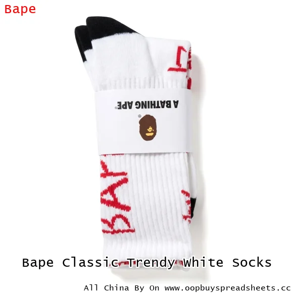 Bape Classic Trendy White Socks