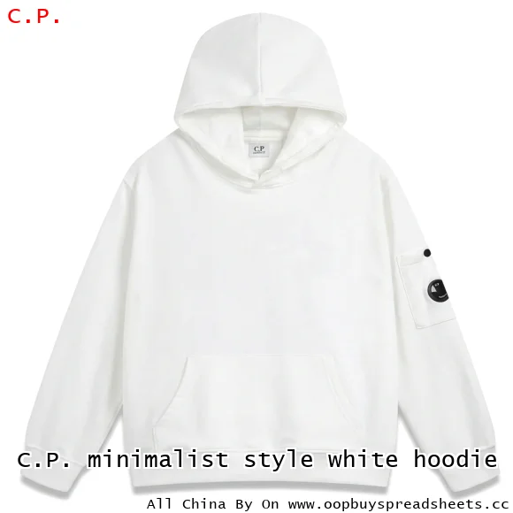 C.P. minimalist style white hoodie