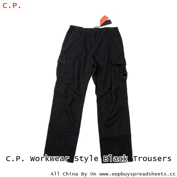 C.P. Workwear Style Black Trousers