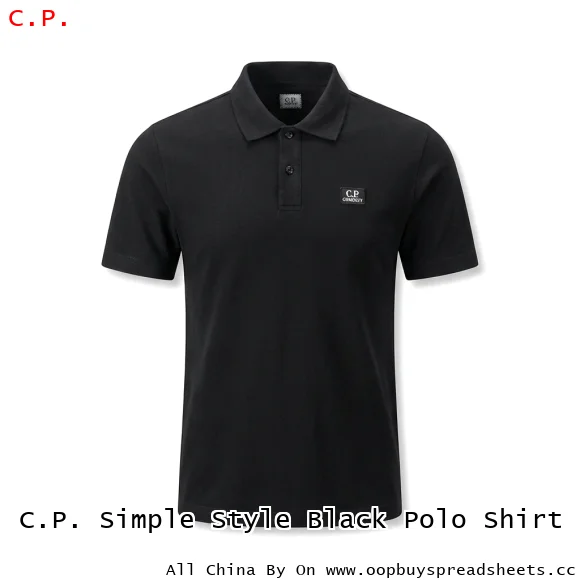 C.P. Simple Style Black Polo Shirt