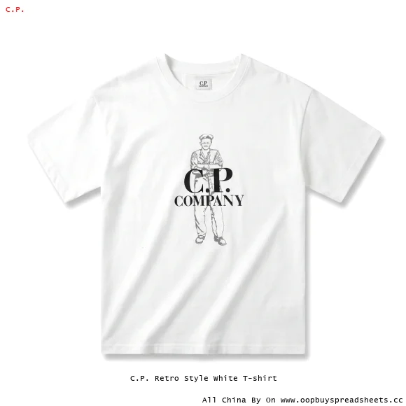 C.P. Retro Style White T-shirt