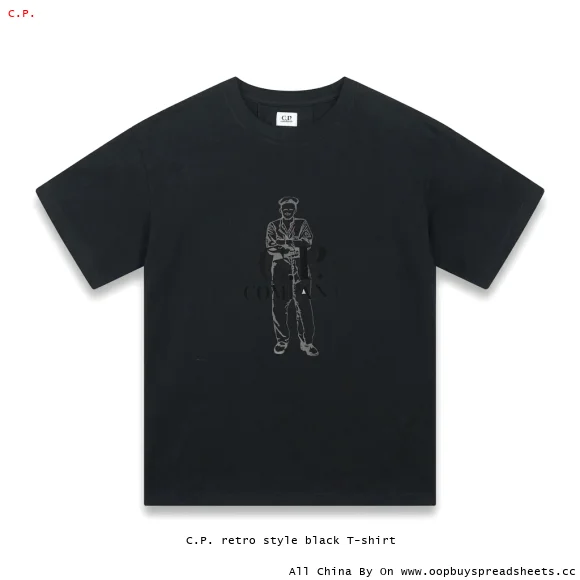 C.P. retro style black T-shirt